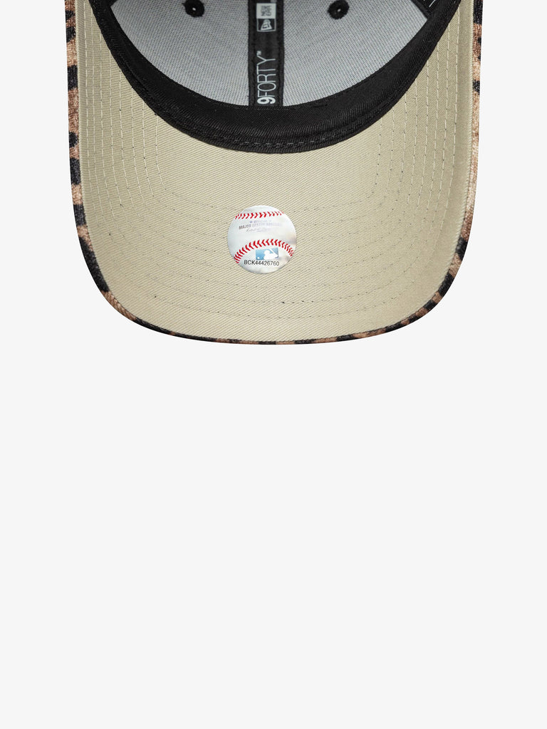 NEW ERA cappello donna 9forty new york yankees mlb leopard velluto marrone