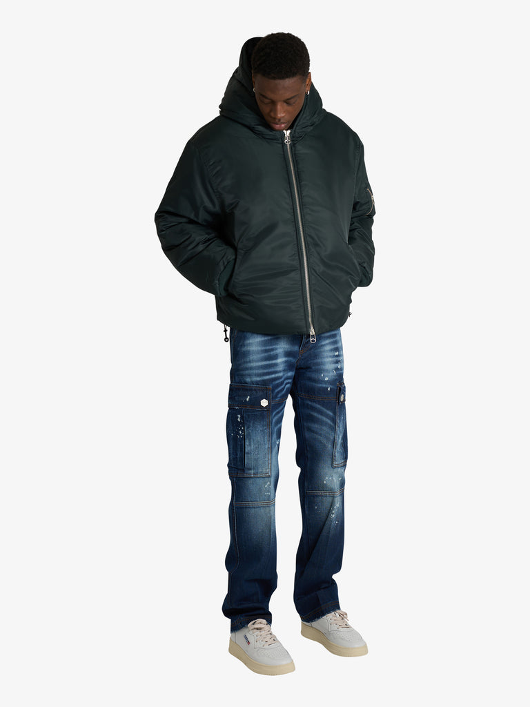 OAMC PEACEMAKER bomber cropped con cappuccio uomo verde