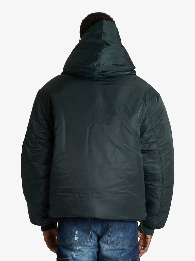 OAMC PEACEMAKER bomber cropped con cappuccio uomo verde