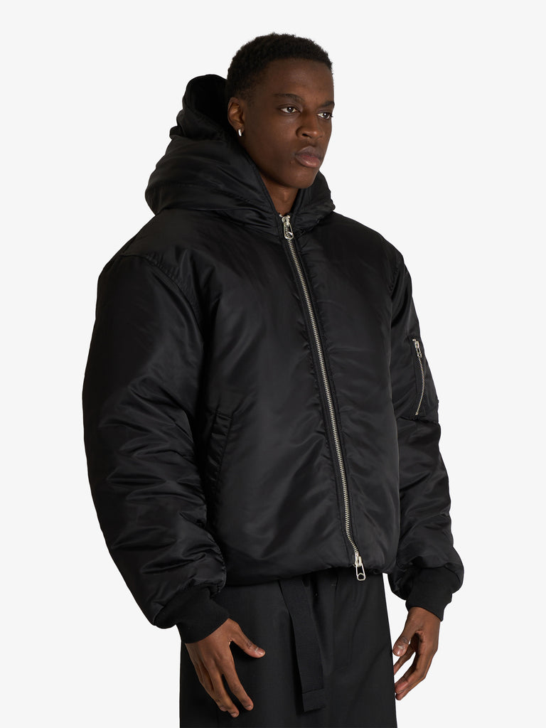 OAMC PEACEMAKER bomber cropped con cappuccio uomo nero