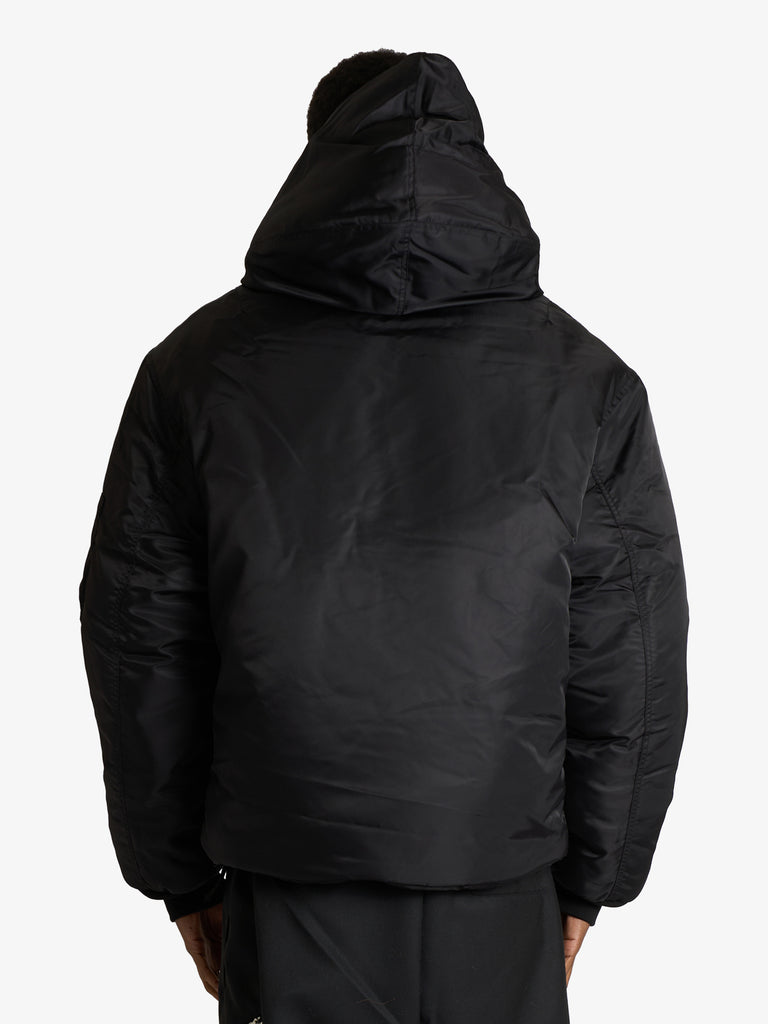 OAMC PEACEMAKER bomber cropped con cappuccio uomo nero