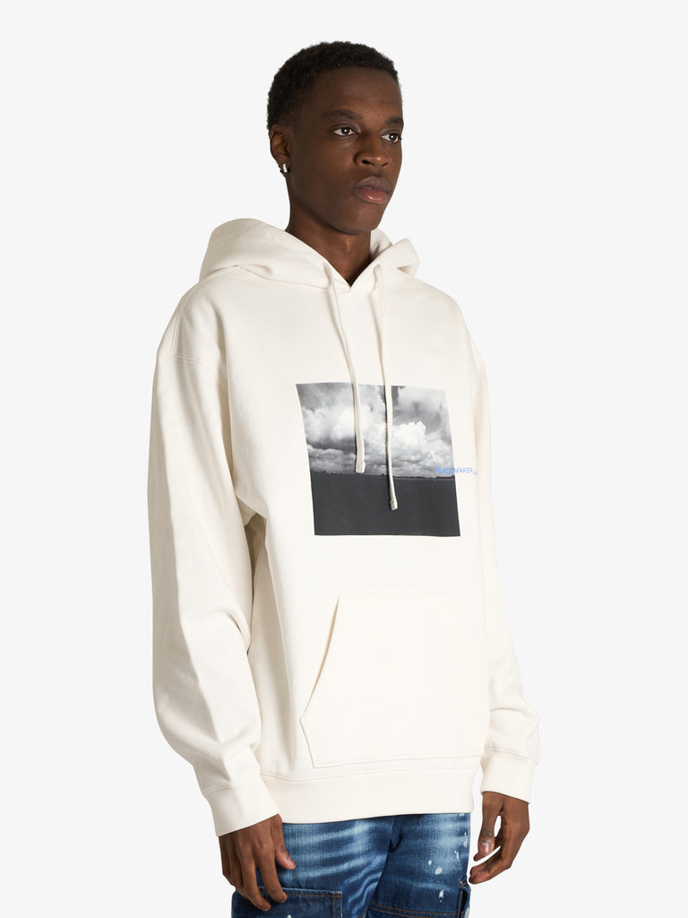 OAMC PEACEMAKER felpa con cappuccio star print uomo bianco cotone