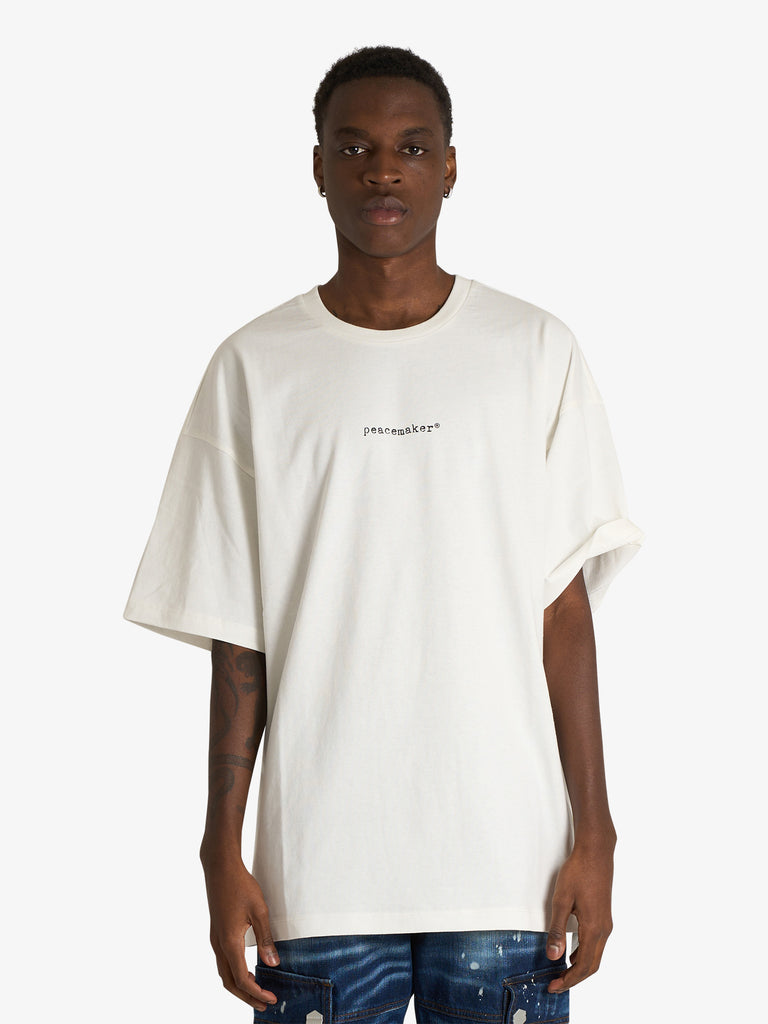 OAMC PEACEMAKER t-shirt pigeon print uomo bianco cotone