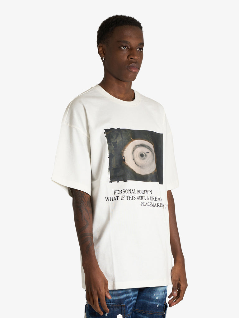 OAMC PEACEMAKER t-shirt landart 03 print uomo bianco cotone