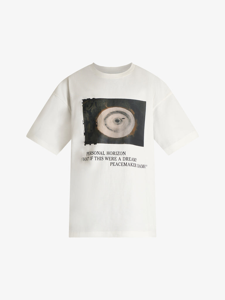 OAMC PEACEMAKER t-shirt landart 03 print uomo bianco cotone