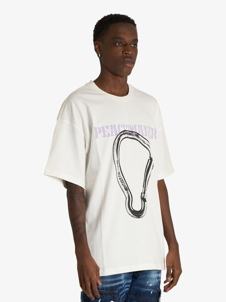 OAMC PEACEMAKER t-shirt carabinier print uomo bianco cotone