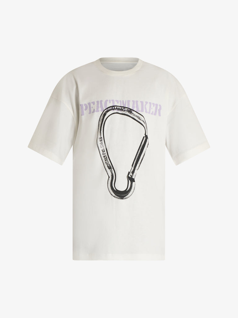 OAMC PEACEMAKER t-shirt carabinier print uomo bianco cotone