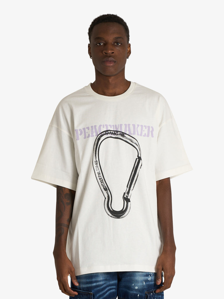 OAMC PEACEMAKER t-shirt carabinier print uomo bianco cotone