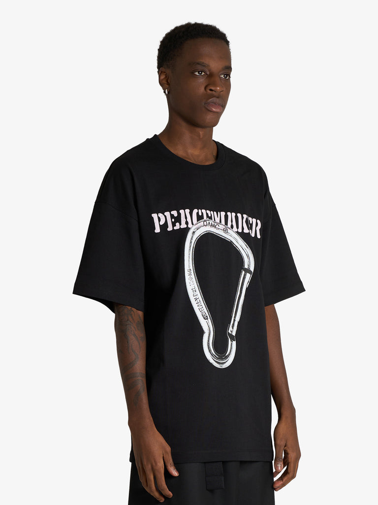 OAMC PEACEMAKER t-shirt carabinier print uomo nero cotone
