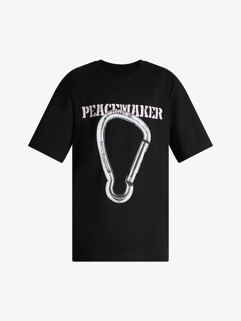 OAMC PEACEMAKER t-shirt carabinier print uomo nero cotone