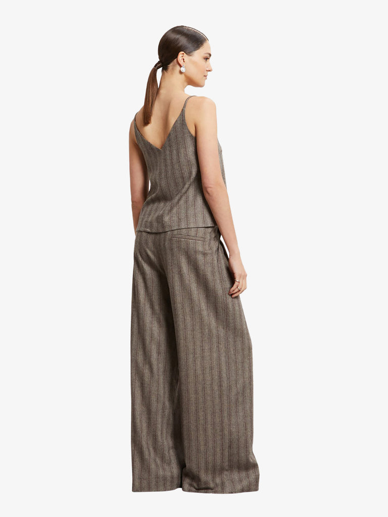 OTTOD'AME pantalone gessato donna marrone viscosa