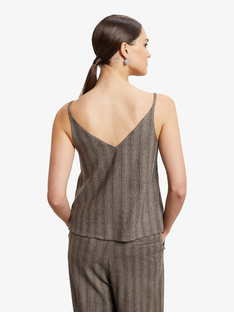 OTTOD'AME top gessato donna marrone viscosa