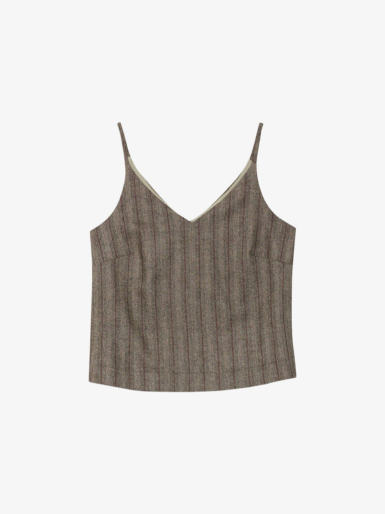 OTTOD'AME top gessato donna marrone viscosa