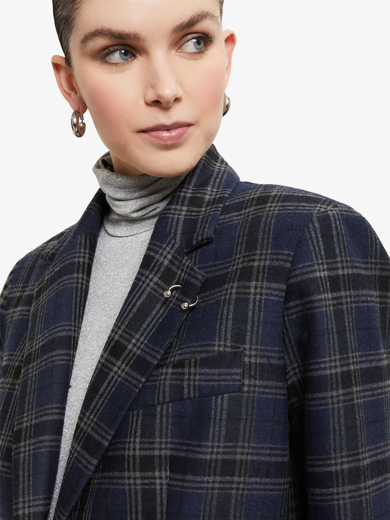 OTTOD'AME blazer giacca patchwork check donna multicolor