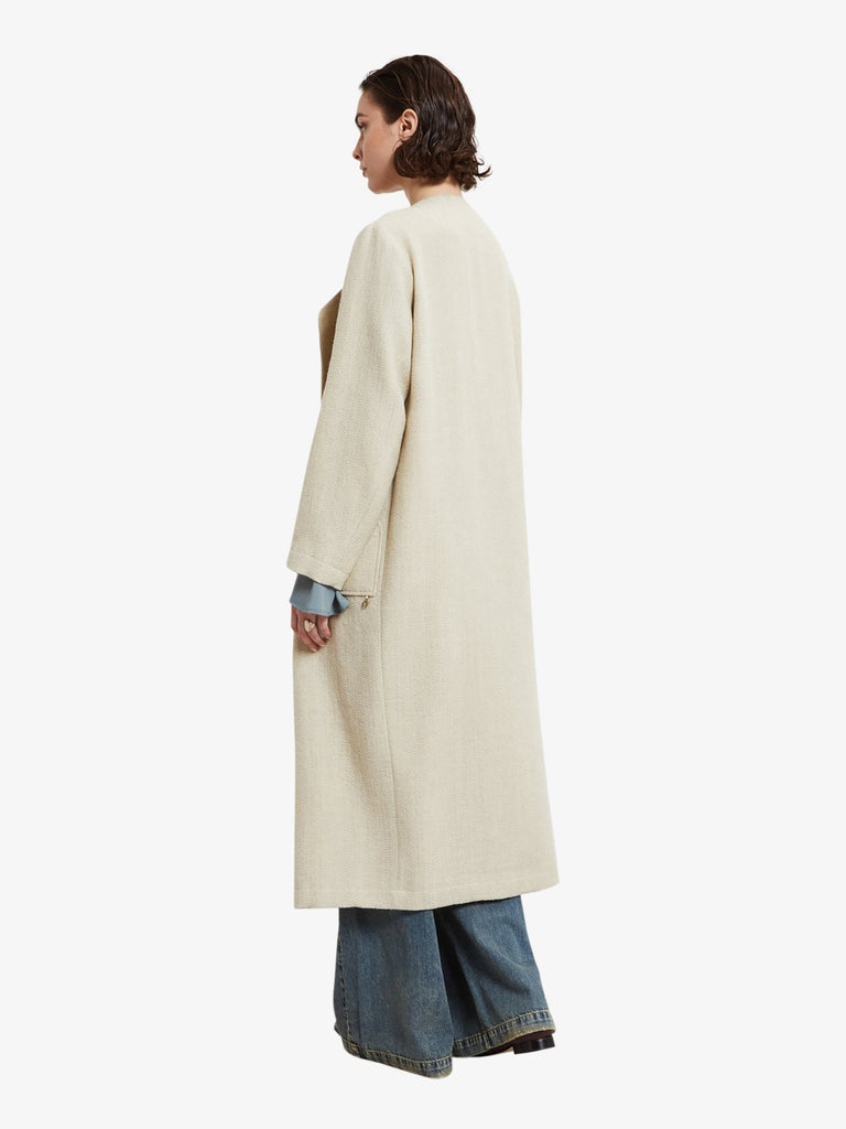 OTTOD'AME cappotto lungo donna beige lana