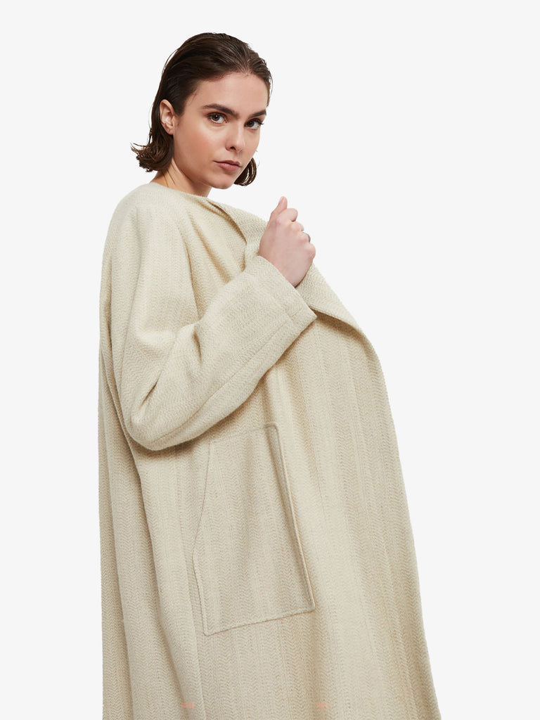 OTTOD'AME cappotto lungo donna beige lana