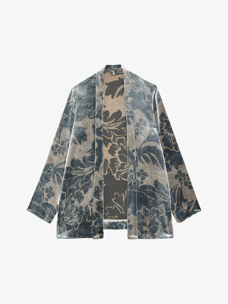 OTTOD'AME kimono giacca stampata donna grigio