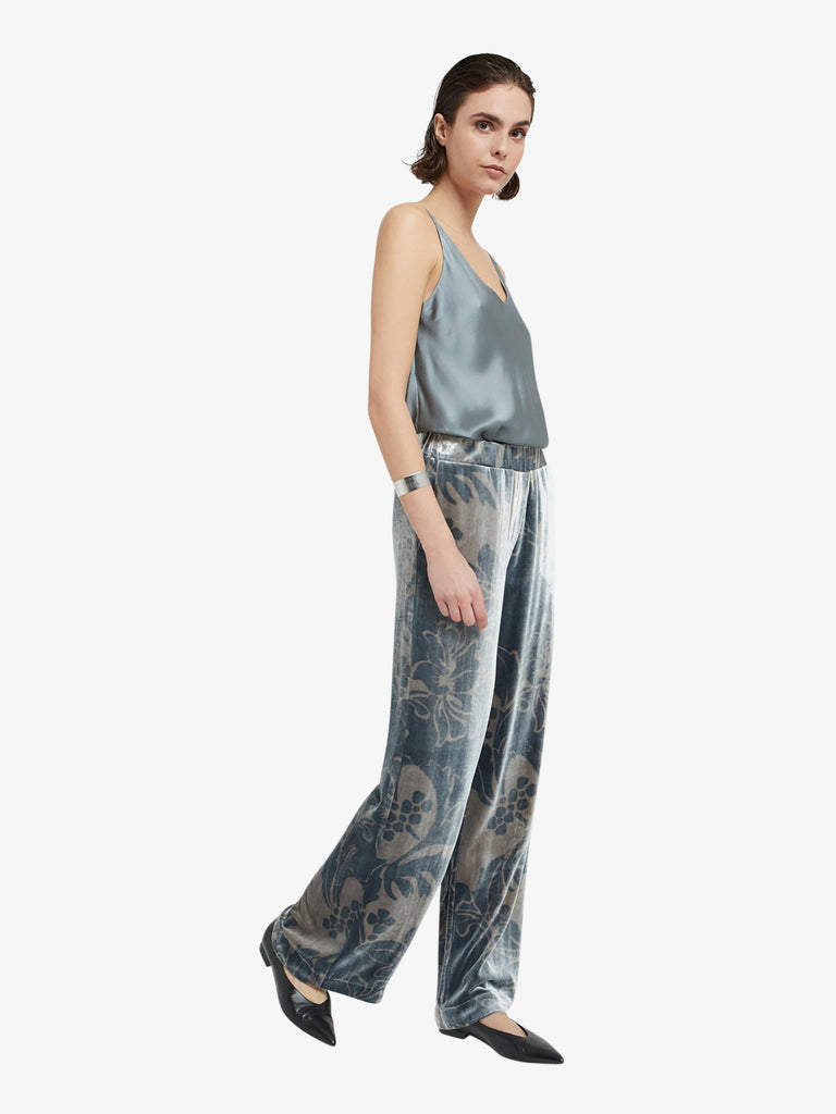 OTTOD'AME pantalone palazzo stampato donna grigio