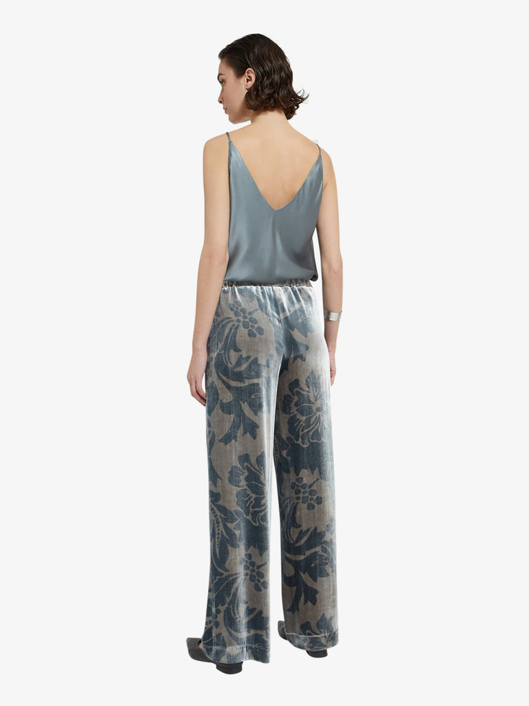 OTTOD'AME pantalone palazzo stampato donna grigio