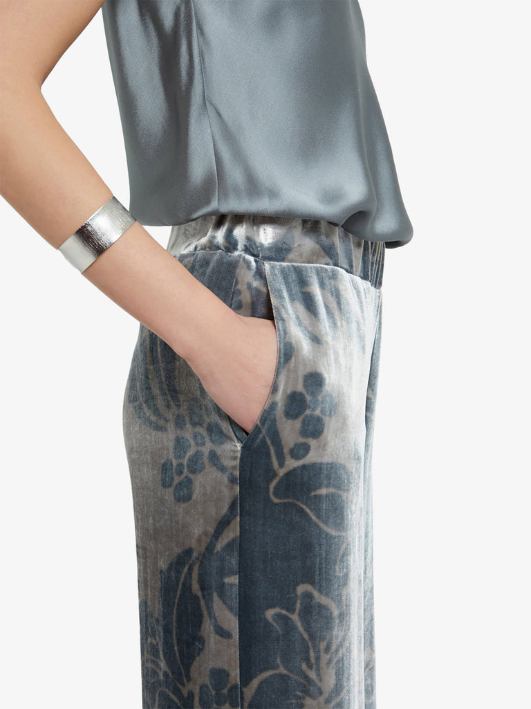 OTTOD'AME pantalone palazzo stampato donna grigio
