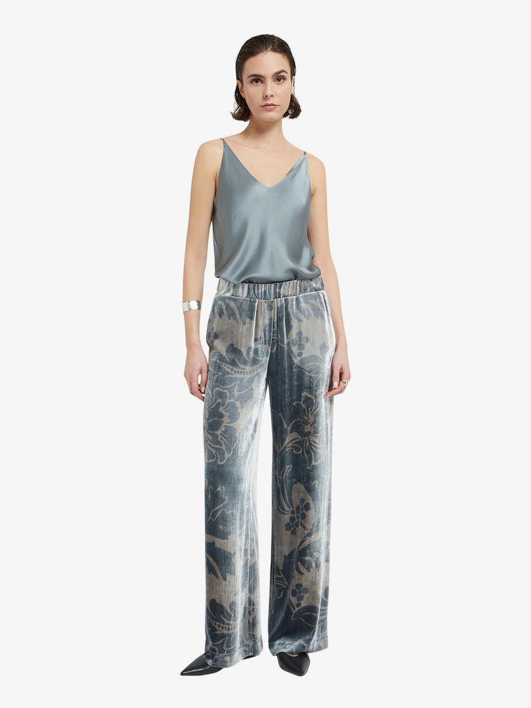 OTTOD'AME pantalone palazzo stampato donna grigio
