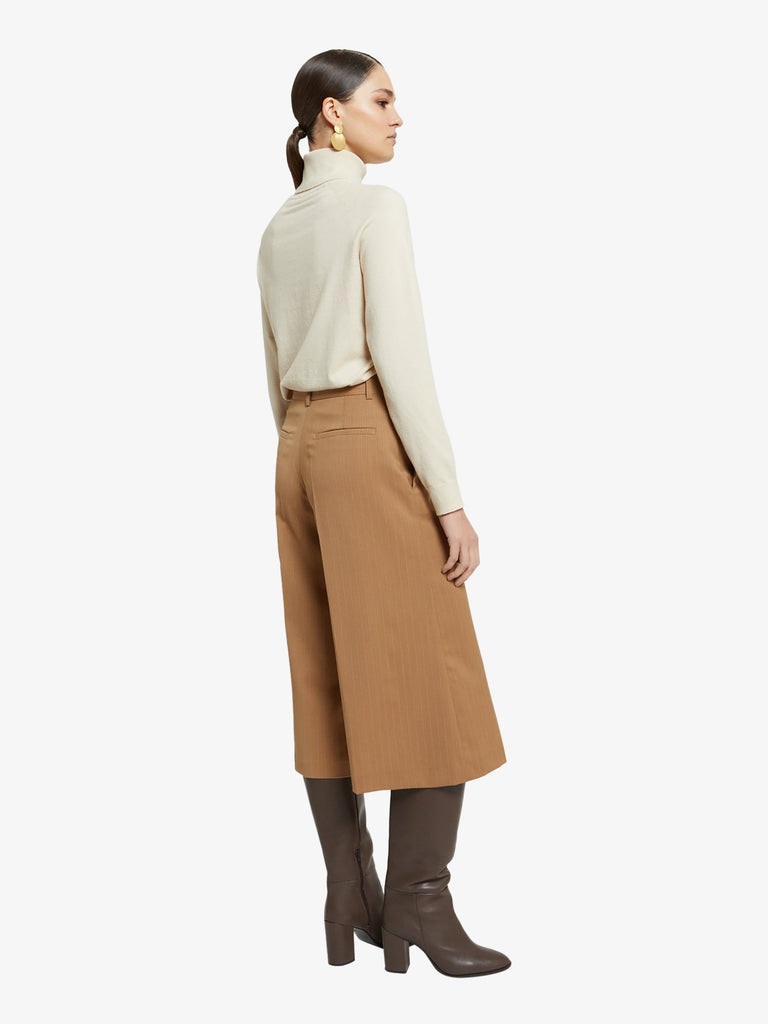 OTTOD'AME pantalone bermuda con pinces donna marrone