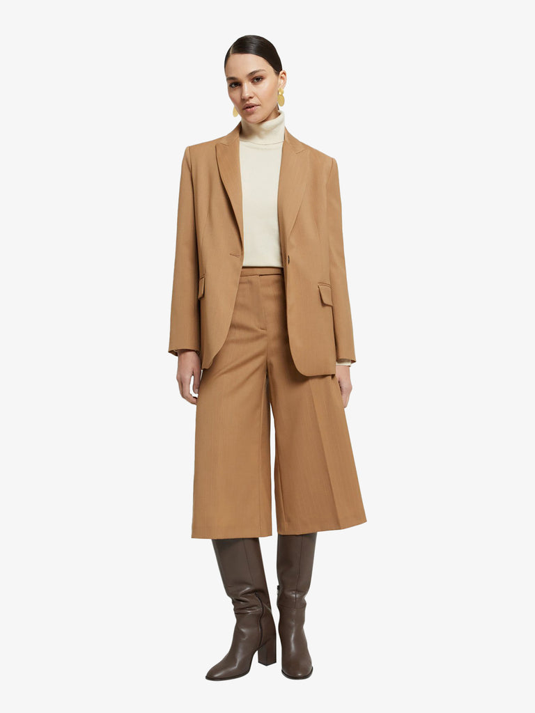 OTTOD'AME pantalone bermuda con pinces donna marrone