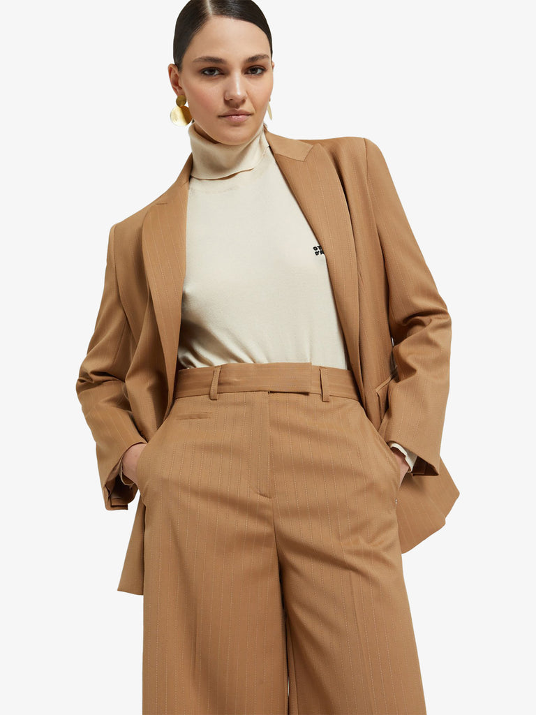 OTTOD'AME pantalone bermuda con pinces donna marrone