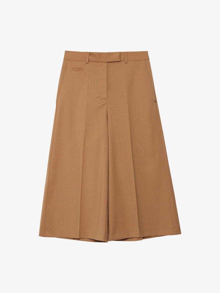 OTTOD'AME pantalone bermuda con pinces donna marrone