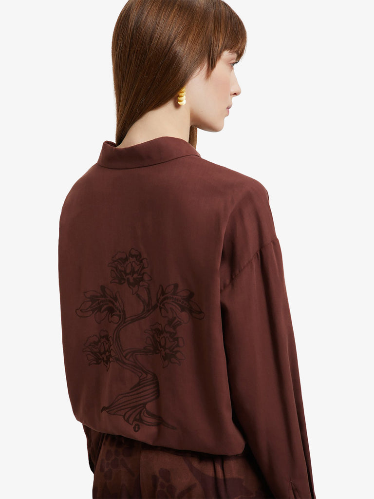 OTTOD'AME camicia con stampa donna marrone