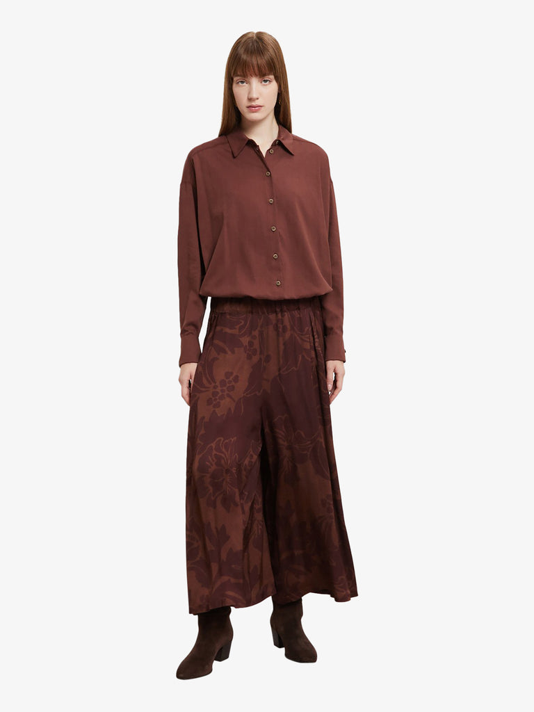 OTTOD'AME camicia con stampa donna marrone