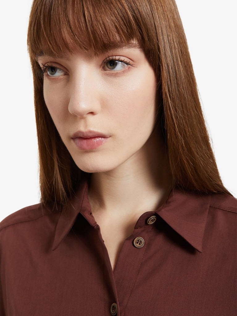 OTTOD'AME camicia con stampa donna marrone