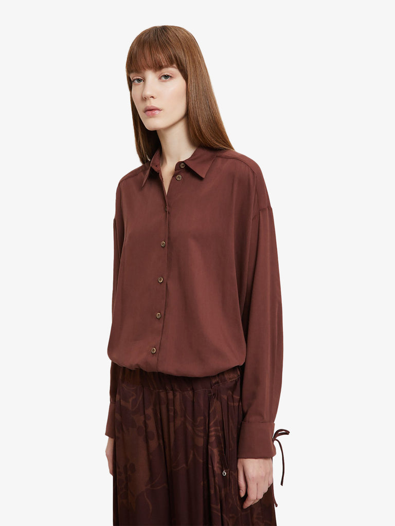 OTTOD'AME camicia con stampa donna marrone