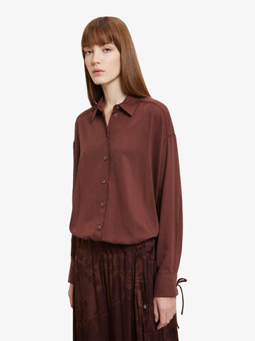 OTTOD'AME camicia con stampa donna marrone