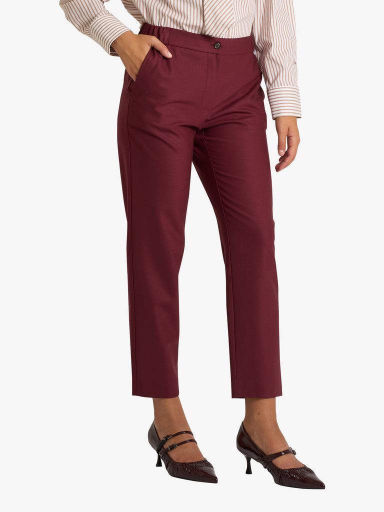 OTTOD'AME pantalone carrot donna bordeaux