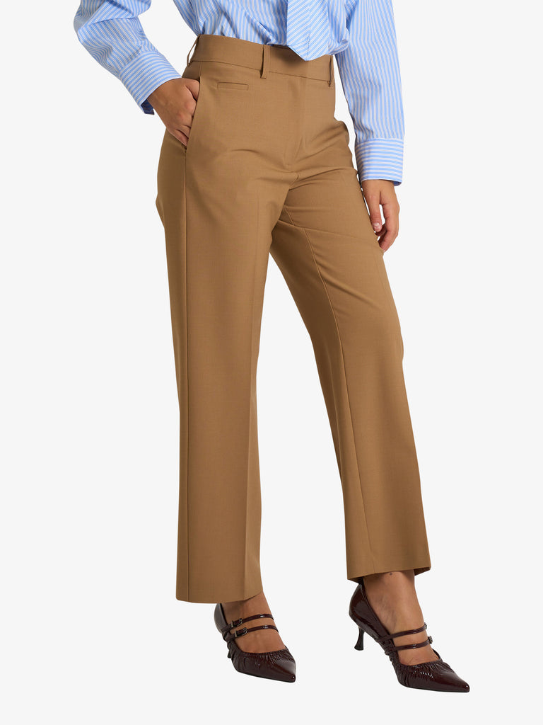OTTOD'AME pantalone dritto con pinces donna marrone