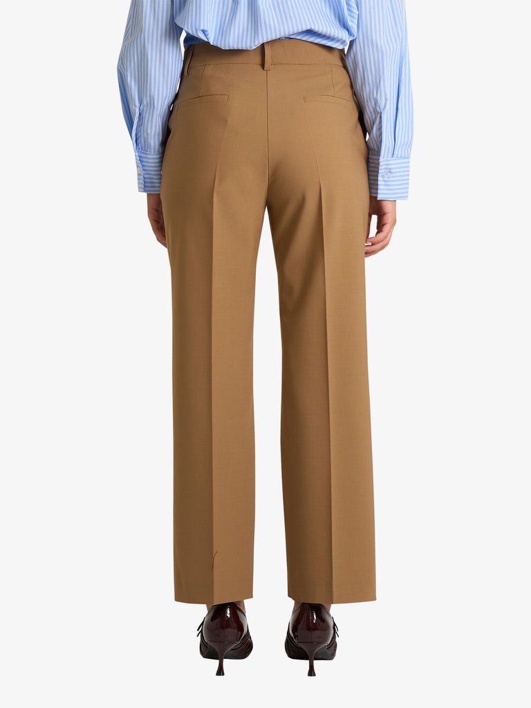 OTTOD'AME pantalone dritto con pinces donna marrone