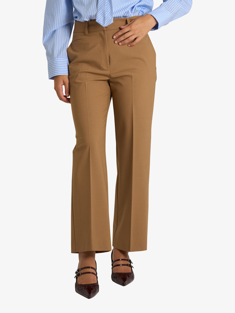 OTTOD'AME pantalone dritto con pinces donna marrone