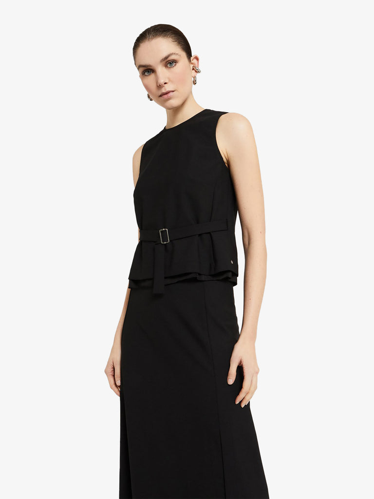 OTTOD'AME top con fibbia gioiello donna nero