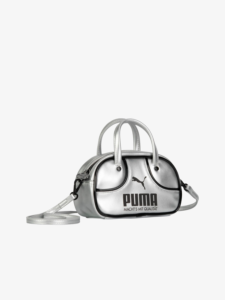 PUMA borsa a tracolla donna puma 1976 metallic micro grip bag grigio