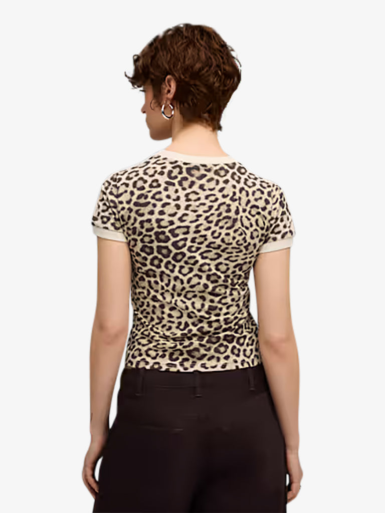 PUMA t-shirt t7 leo luxe aop donna beige cotone