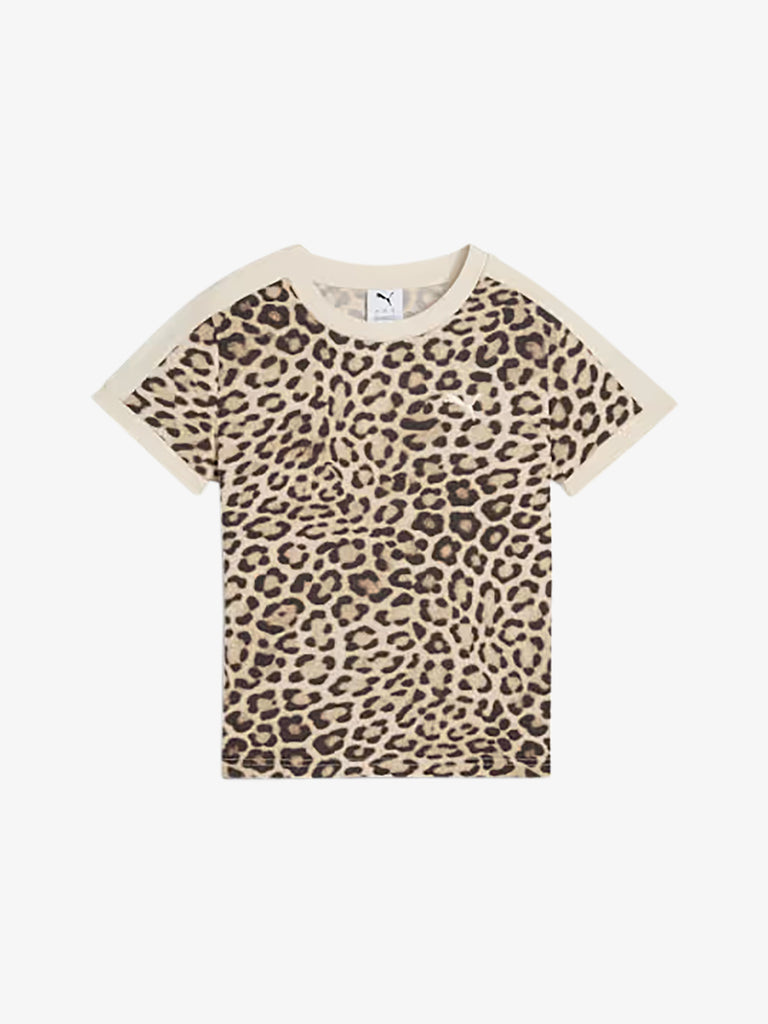 PUMA t-shirt t7 leo luxe aop donna beige cotone