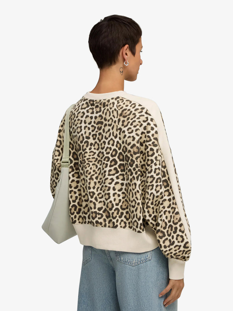 PUMA felpa girocollo t7 leo luxe aop donna beige cotone