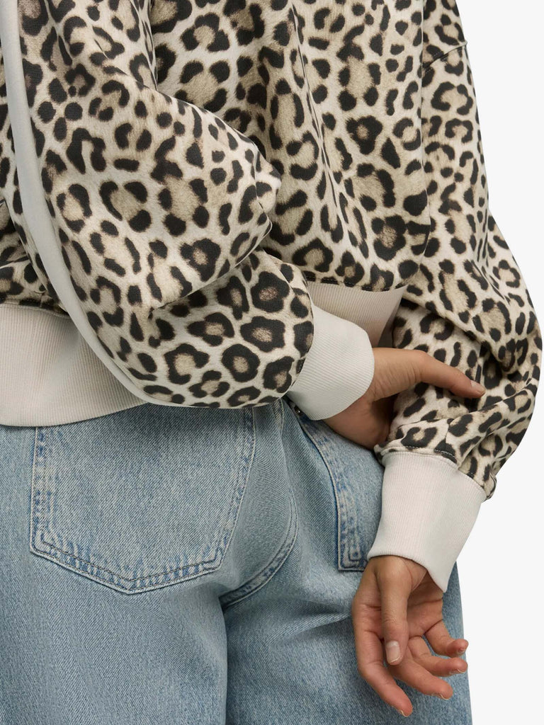 PUMA felpa girocollo t7 leo luxe aop donna beige cotone