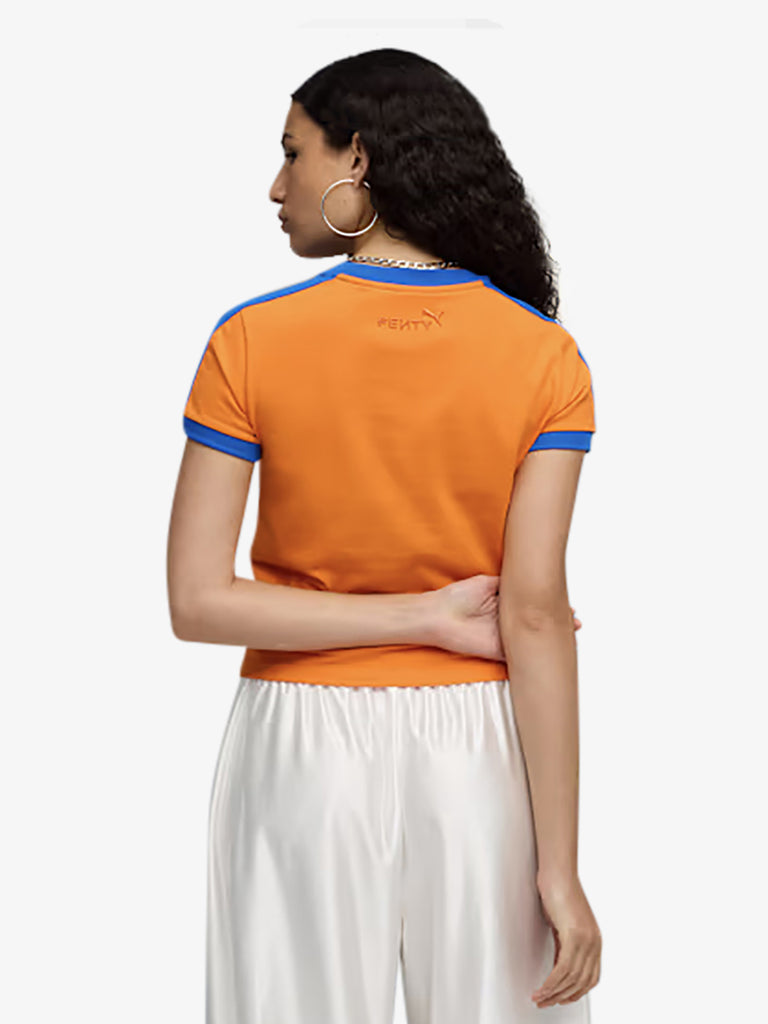 PUMA X FENTY t-shirt puma x fenty t7 slim tee donna arancione cotone