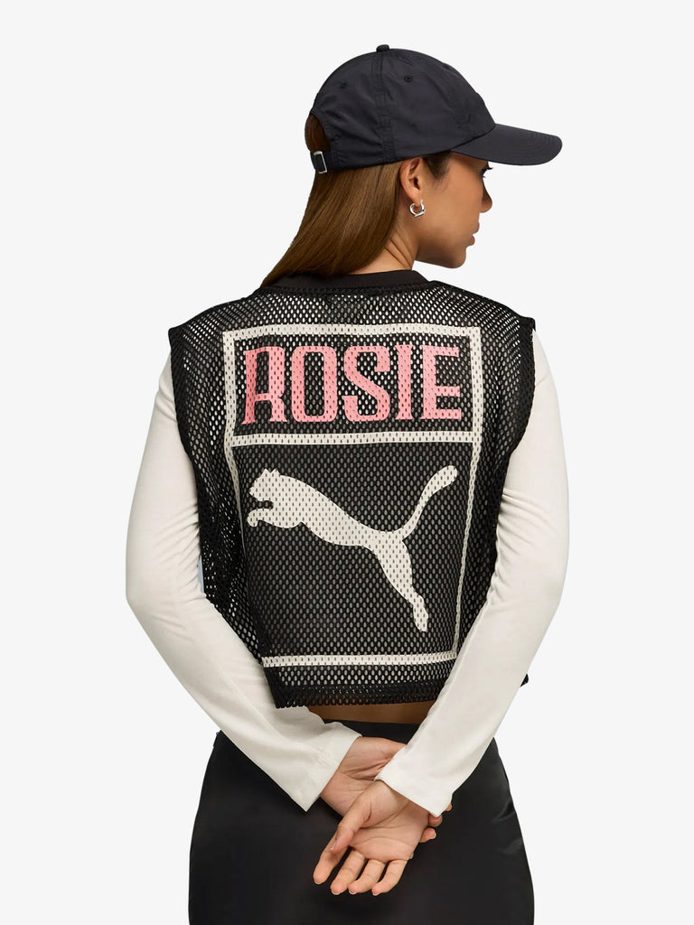 PUMA X ROSÉ top puma x rosé t7 relaxed mesh donna nero