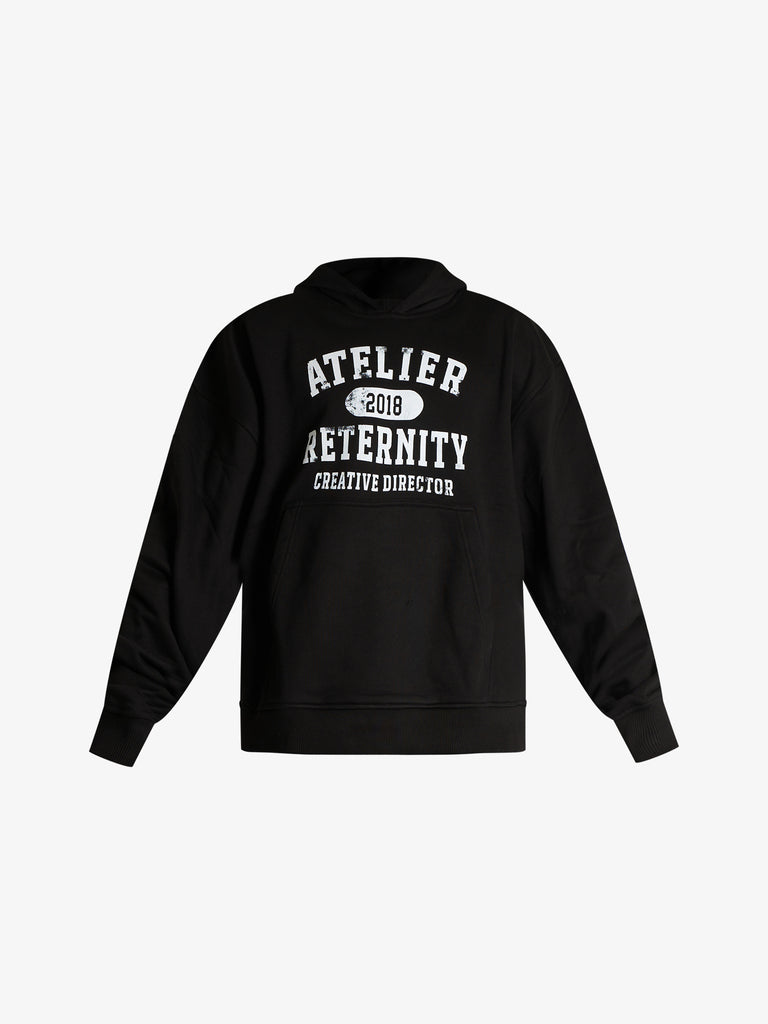 RETERNITY felpa con cappuccio atelier emblem uomo nero cotone