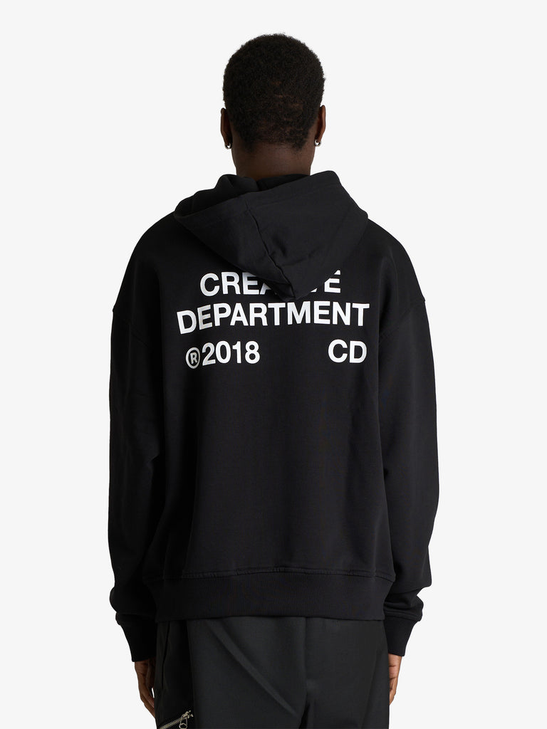 RETERNITY felpa con cappuccio creative dept uomo nero cotone