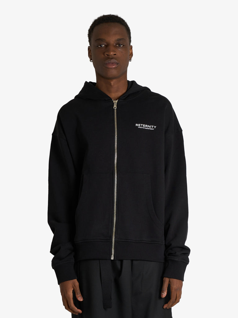 RETERNITY felpa con cappuccio creative dept uomo nero cotone