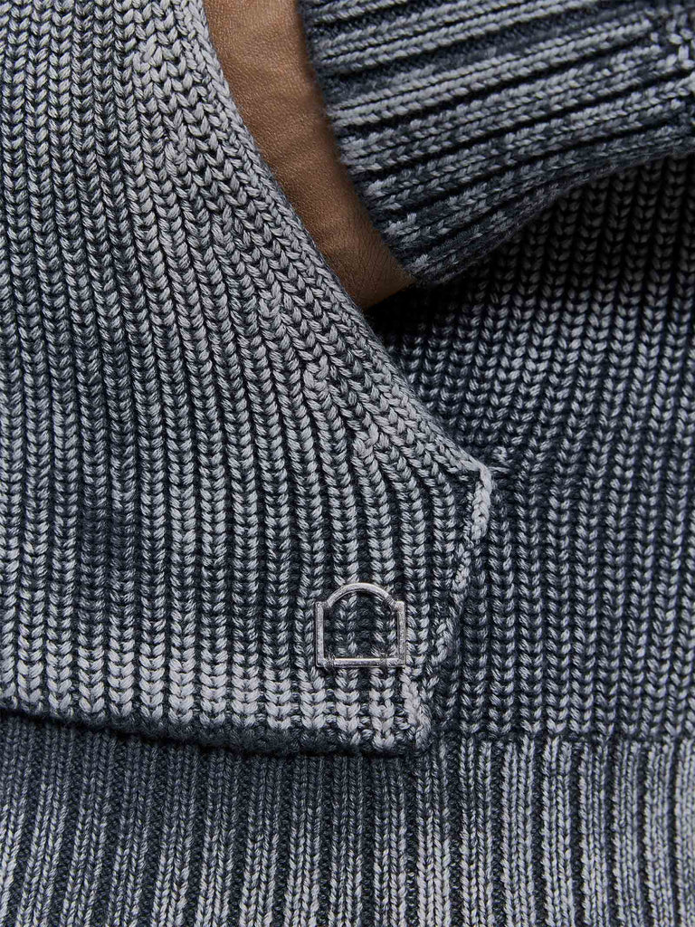 RETERNITY felpa con cappuccio essential knit zip uomo nero cotone